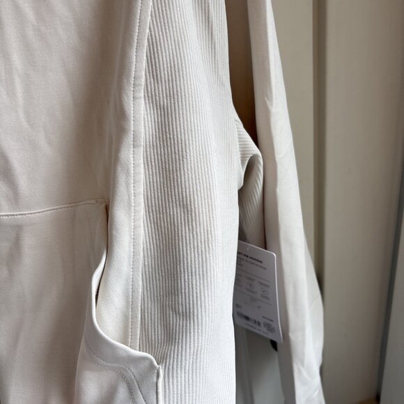 New Athleta Seasoft Rib Hoodie Cream Ivory Medium - Picture 3 of 8